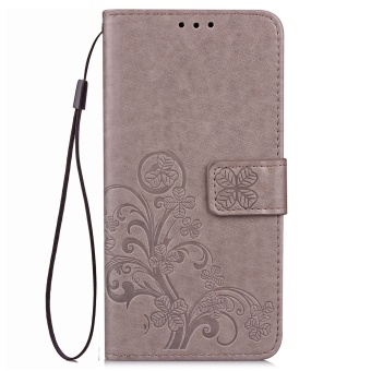 Gambar 3D Four Leaves Flower Embossing PU Leather Wallet Case Folio StandFlip Holster Cover for Xiaomi Redmi 4A with Card Slots   intl