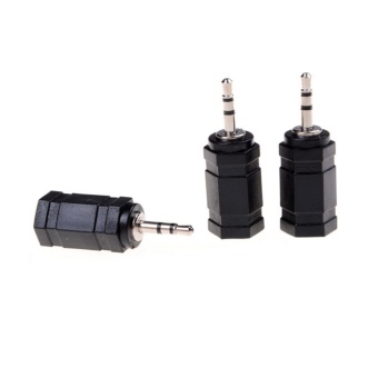 Gambar 3pcs Adapter Plug Black 2.5mm Male to 3.5mm Female Audio Stereoheadphones   intl