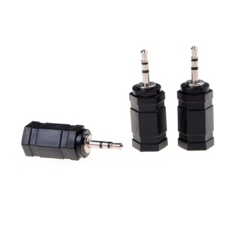 Gambar 3pcs Black 2.5mm Male to 3.5mm Female Audio Stereo headphonesAdapter Plug   intl