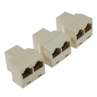 Gambar 3pcs   Pack RJ45 CAT5 Ethernet Cable LAN Port 1 to 2 SocketSplitter Connector Adapter   intl