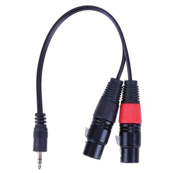 Gambar 3pin 2 XLR Female to 3.5mm TRS Male Cable Audio Adapter   intl
