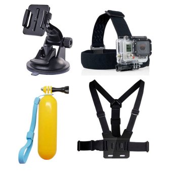 Harga 4 in 1 GoPro Accessories Kit Chest Belt + Headstrap
+FloatingBobber+ Windshield Suction Cup Mount for GoPro Hero4 3+ 3 2
1SJ4000Xiaomi Yi(OVERSEAS) intl Online Murah