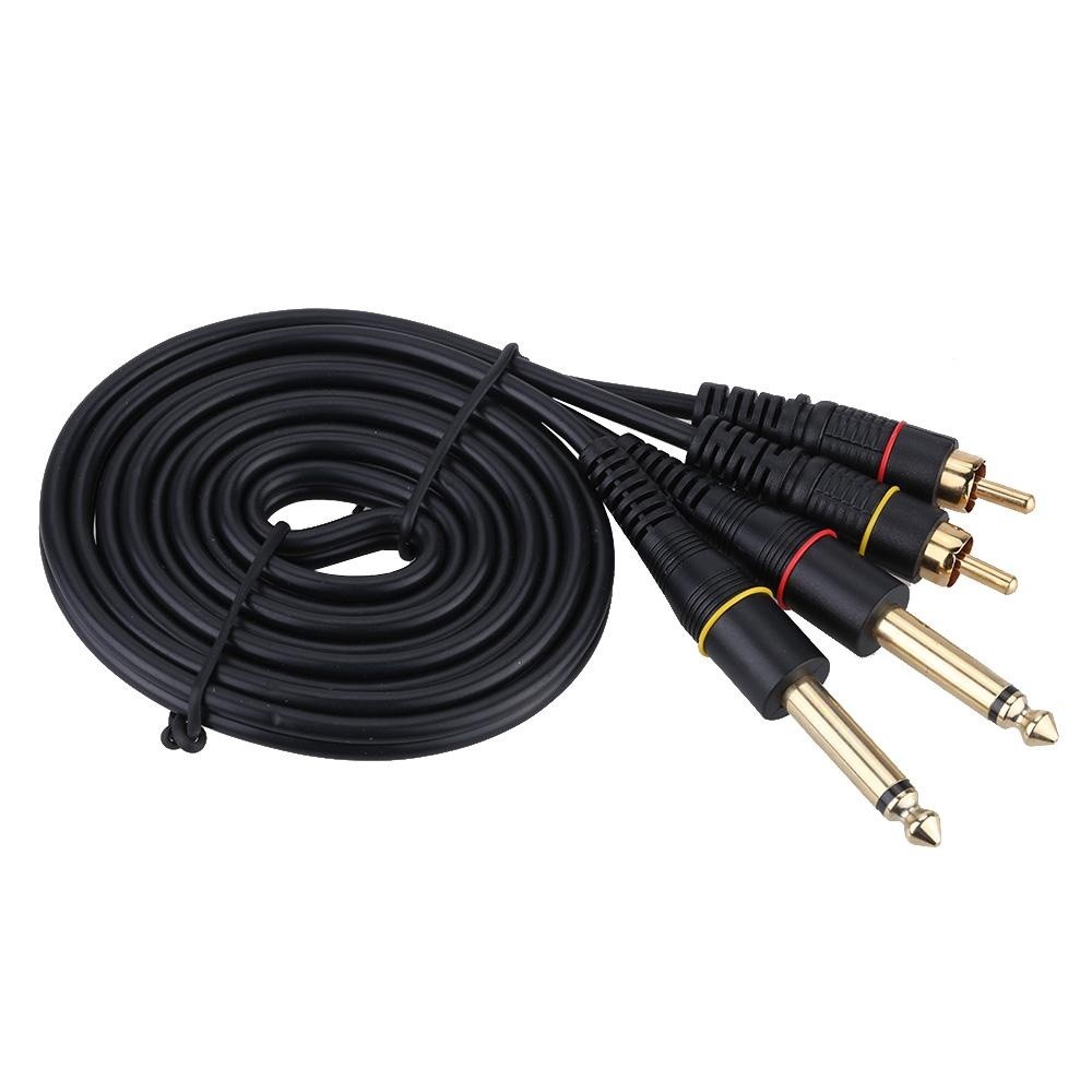 5ft Dual RCA Male Jack untuk Dual 6.35mm 1/4 \