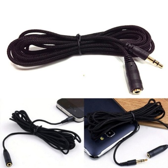 Gambar 5M 16ft 3.5mm Female to Male F M Headphone Stereo Audio Extension Cable Cord Black   intl