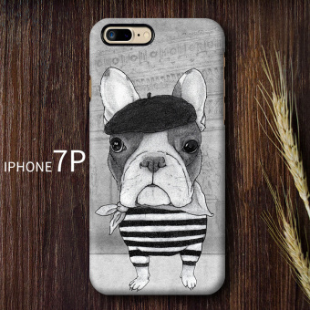 Gambar 7iphone7plus kartun bulldog Apple telepon shell