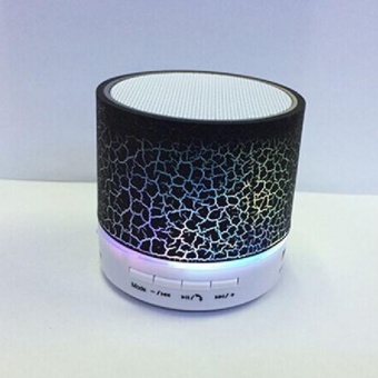 Gambar A9 Crackle Texture Super Bass Wireless Bluetooth Hands free Speaker with LED Lights   Black   intl