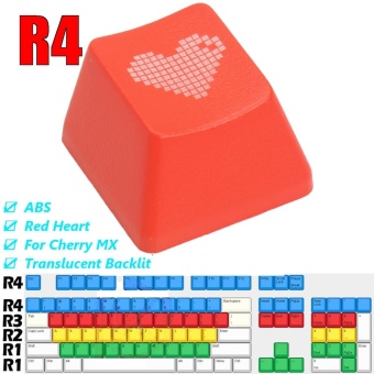 Gambar ABS Red Heart Keycap Translucent Backlit Keycaps for CherryMechanical Keyboard   intl