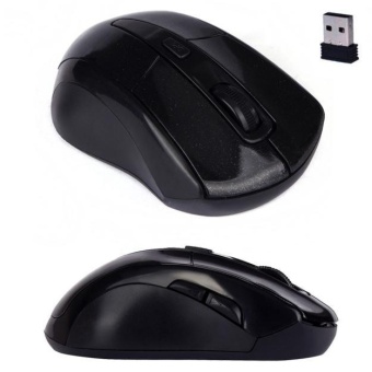 Gambar Adjustable 1600DPI 2.4G Optical Wireless Mouse Mice For Laptop PCBlack intl