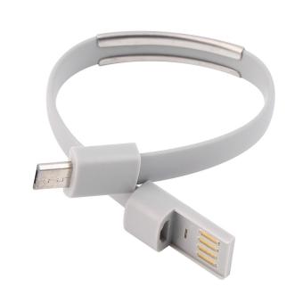 Allwin gelang Micro USB kabel jaringan Data untuk pengisian handphone Android (abu-abu)
