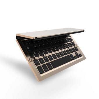 Gambar Allwin Universal Mini Wireless Folding Keyboard Smartphone Tablet Bluetooth Keyboard Gold   intl