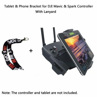 Gambar Aluminium Alloy Lipat Bracket Extender 4 12 Inches Tablet dan Mobile Phone Stand Holder dengan Lanyard untuk DJI Mavic dan DJI Spark Remote Controller