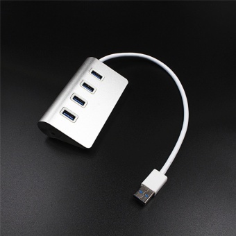 Gambar Aluminum Usb 3.0 4 Ports External Hub Adapter Splitter High Speed For Pc Laptop Mac   intl