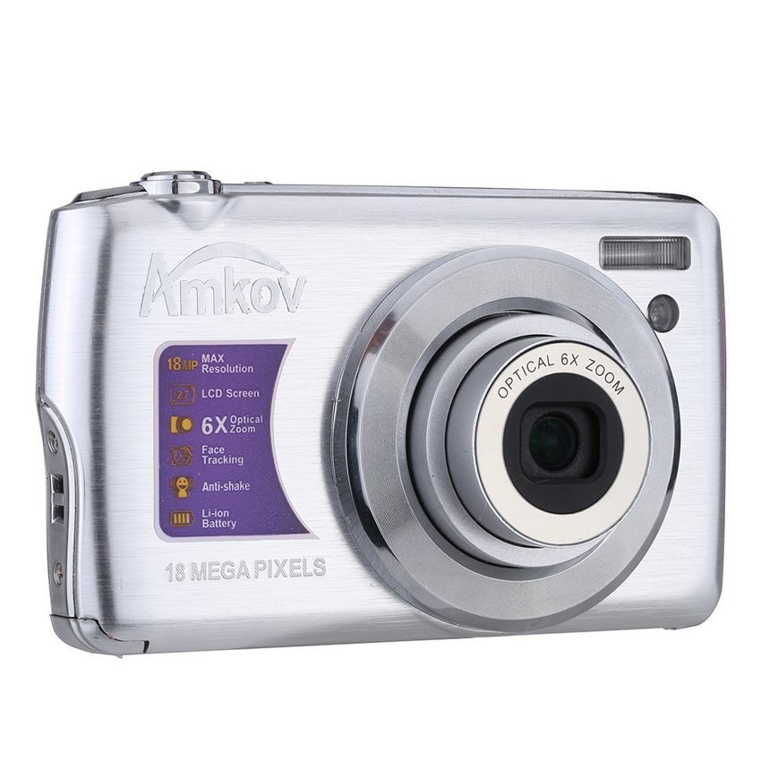 AMKOV HD Digital Camera Video Camcorder 15MP 2.7? TFT LCDAnti-shakeScreen 4X Optical Zoom (Silver) - intl  