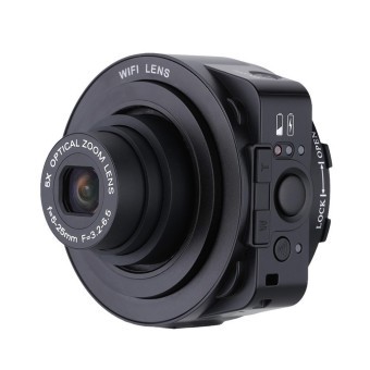 Gambar AMKOV Wifi 20MP 1080P 30fps 5X Optical Zoom Full HD DSLR MiniSelfie Lens style PC Camera (Black)