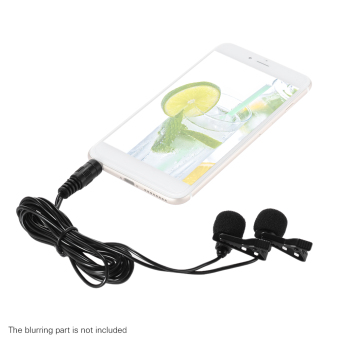 Andoer 150 Cm Ponsel Smartphone Mini Ganda Berkepala Omni-arah Mikrofon Dengan Kerah Klip Untuk IPad IPhone 5 6s 6 Plus Smartphone - Internasional Pebruari 2019 - 5 Andoer 150 cm ponsel Smartphone Mini ganda berkepala Omni-arah mikrofon dengan kerah klip untuk iPad iPhone 5 6s 6 Plus Smartphone - Internasional - 5