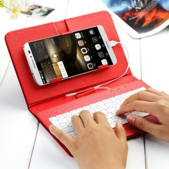 Gambar Android Mobile Phone Keyboard Flip Top Protective Cover(Red)   intl