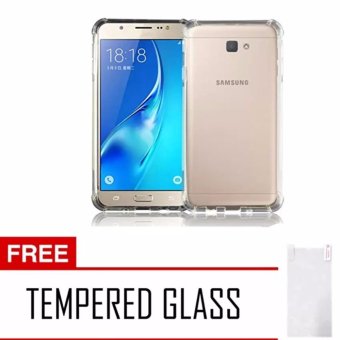 Gambar ANTI SHOCK   ANTI CRACK CASEOLOGY FOR SAMSUNG GALAXY J7 (J700)   J7 Core CLEAR + GRATIS TEMPERED GLASS