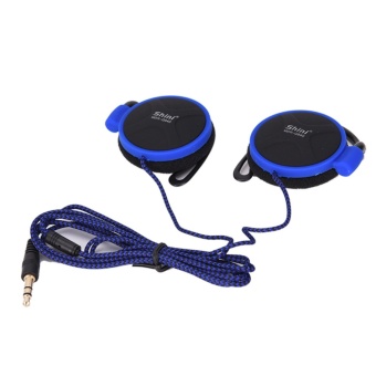 Gambar Arrival 3.5mm Ear hanging type earphone Super Bass Headset with Mic for Mobile Phone Blue   intl