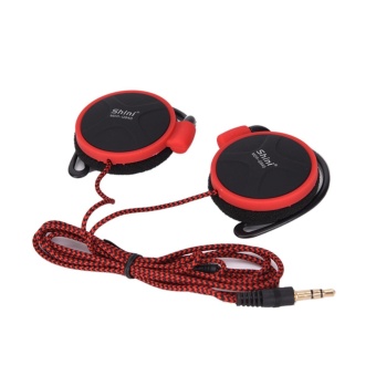 Gambar Arrival 3.5mm Ear hanging type earphone Super Bass Headset with Mic for Mobile Phone Red   intl