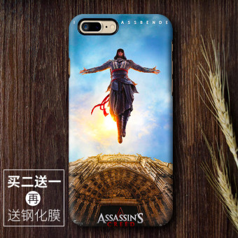 Gambar ASSASSIN S CREED 8iphone8plus kepribadian Apple bendera hitam cangkang keras menjatuhkan resistensi shell telepon