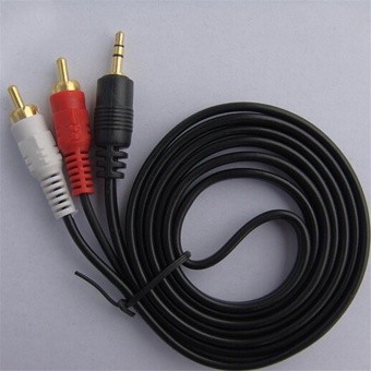 Gambar Aux Audio 3.5mm Stereo Male To 2 RCA Y Cable for Ipod Mp3   intl