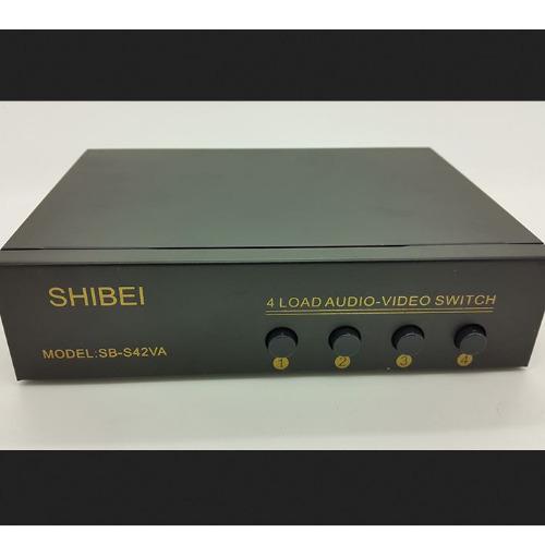 AV Selektor SHIBEI / RCA switcher ( 4 input & 2 output ) body besi