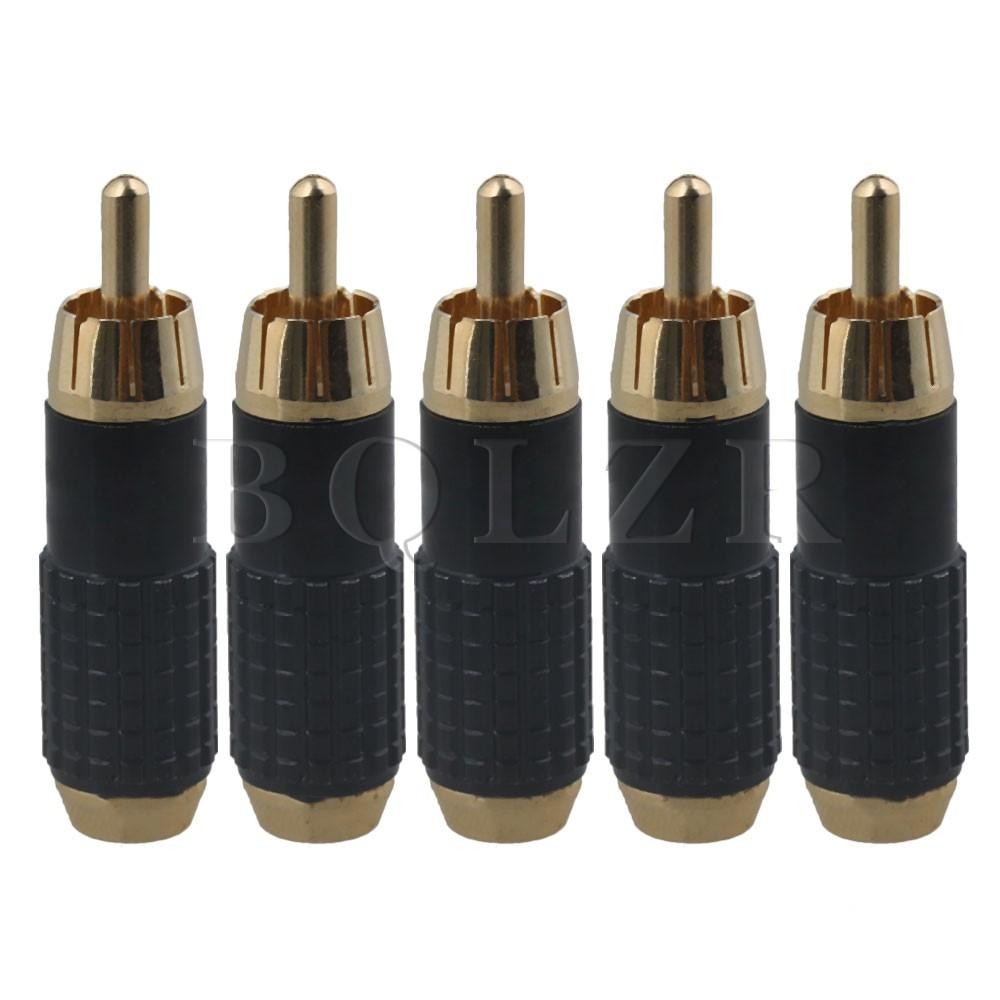 AV Terminal RCA Plug Konektor Adaptor untuk Audio Line Set 5 Black-Intl