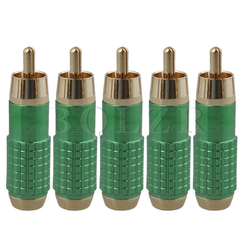 AV Terminal RCA Plug Konektor Adaptor untuk Audio Line Set dari 5 Green-Intl