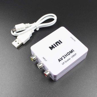 Gambar AV to HDMI RCA to HDMI 1080P AV2HDMI Mini AV to HDMI ConverterSignal Converter for TV VHS VCR HD DVD Players   intl