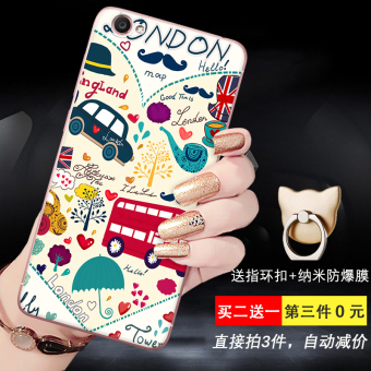 Gambar Belang a57 a57t kartun silikon pria dan wanita telepon soft shell shell telepon