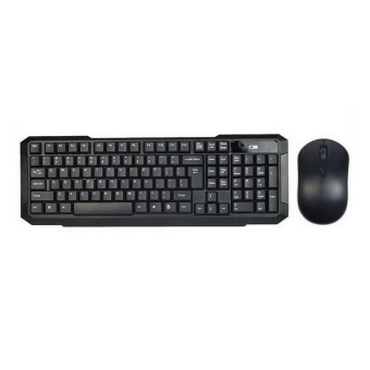 Gambar Black 2.4GHz Wireless Slim Keyboard with USB Mouse forLaptop Desktop   intl