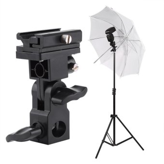 Gambar Black Hot Shoe Flash Umbrella Holder Light Stand Bracket For PhotoVideo Photography   intl