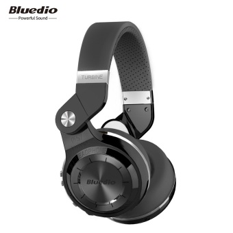 Gambar Bluedio T2S Bluetooth headphone dengan mikrofon (hitam)