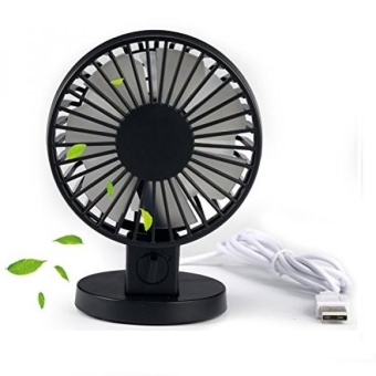 Gambar Bnoia USB Desk Mini Fan Small Personal Table Fan Adjustable Angle,Double Leaf 4 inch Small Fan (Black)   intl