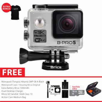 Gambar BRICA B PRO 5 AE Mark II (AE2) 4K WIFI Action Camera Combo Attanta Berrisom   Silver