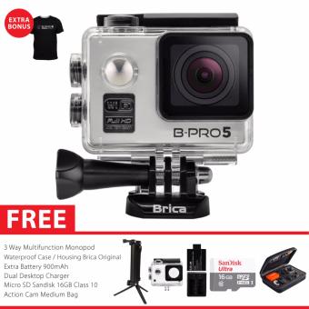 Gambar BRICA B PRO 5 Alpha Edition Paket Combo 3 Way Extreme Full HD 1080p Wifi Action Camera   Silver