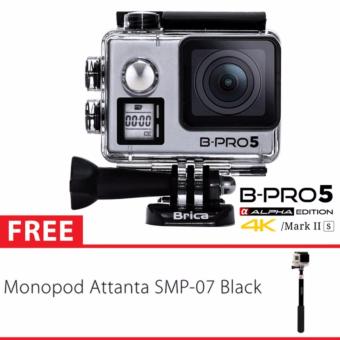 BRICA B-PRO 5 Alpha Edition Version 2S - AE 2S 4K WIFI Action Camera - SILVER + Tongsis  