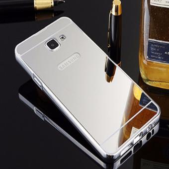 Gambar Bumper Sleding Mirror For Samsung Galaxy A7 2017 A720 Bumper BesiKaca Metal Back Case   Bumper Cermin   Casing Hp   Casing Handphone  Silver