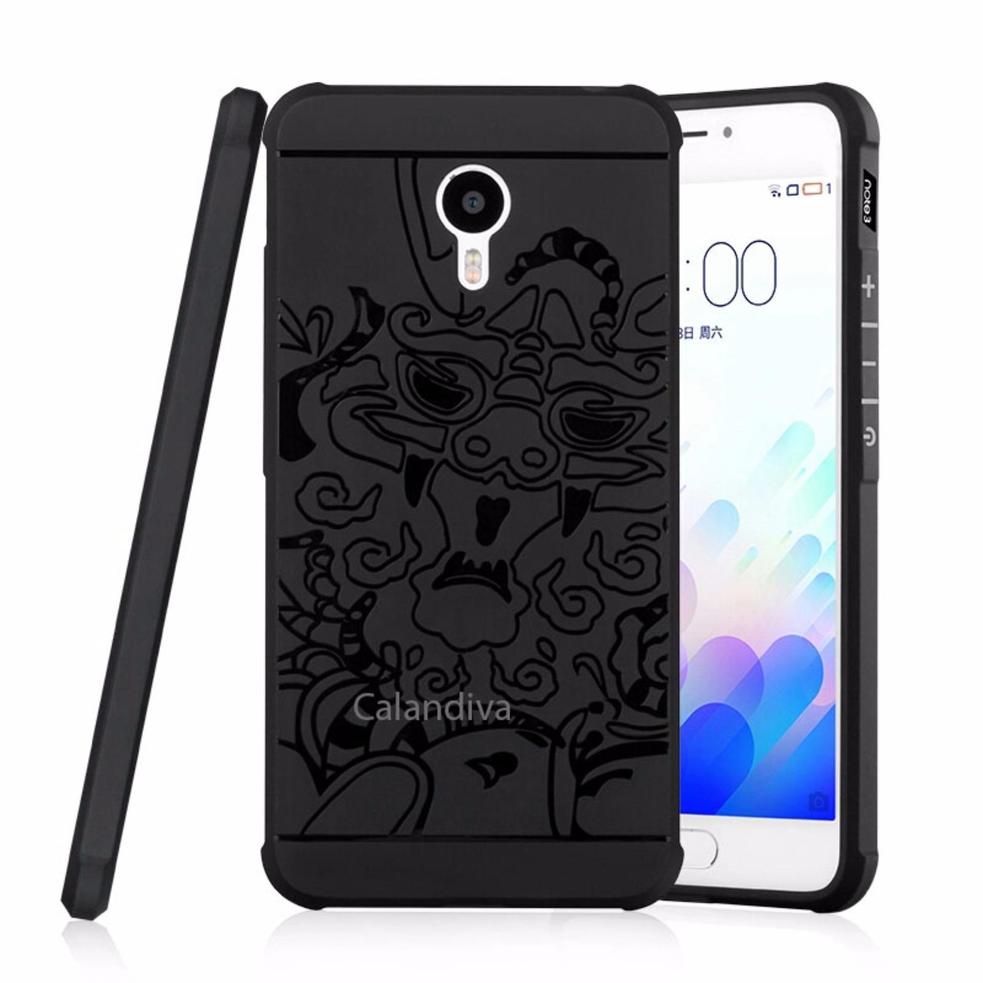 Calandiva Dragon Shockproof Hybrid Case for Meizu M3 Note 5.5 Inch - Hitam .