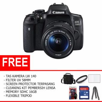Canon EOS 750D Kit EF-S 18-55mm f/3.5-5.6 IS STM WiFi (Paket Lengkap) - Hitam  