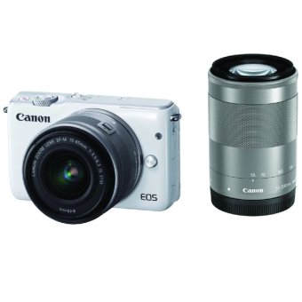 Canon EOS M10 18MP with lens EF-M15-45mm+55-200mm - White  