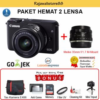 Canon EOS M10 Kit 15-45mm & Meike 35mm F1.7 - Free Aksessories Kamera  