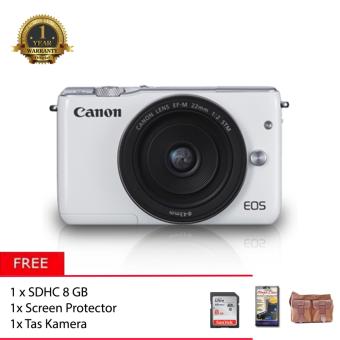 Canon EOS M10 Kit 15-45mm (Putih) + Memory 8GB + Screen Protector  