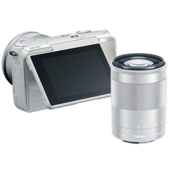 Canon EOS M10 Kit III EF-M15-45mm & EF-M55-200mm - PUTIH  