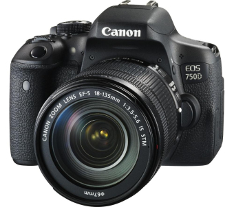 Canon Kamera DSLR EOS 750D Kit 18-135mm IS STM + Free LCD Screen Guard  