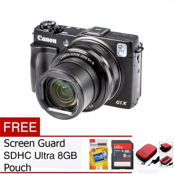 Canon PowerShot G1X Mark II - 12.8MP - Hitam + Gratis Screen Guard + SDHC Ultra 8 GB + Case  