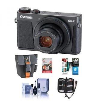 Canon PowerShot G9 X Mark II 20.1MP Digital Camera, Black - Bundle With 16GB SDHC Card, Camera Case, Cleaning Kit, Memory Wallet, Software Package  