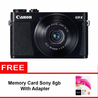 Canon PowerShot G9X 20.2MP - Hitam Free Memory Sony 8gb  