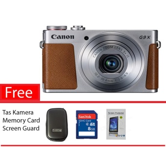 Canon PowerShot G9X Mark II Silver Free Memory Card, Screen Guard, Tas Kamera  