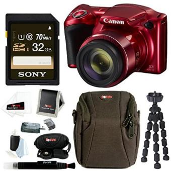 Canon PowerShot SX420 IS Digital Camera w/ Sony 32GB SD Card & Advanced Accessory Bundle  